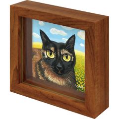 絵画 糸井忠晴 ミニミニボックスフレーム「菜の花」 かわいい 猫の絵 アートフレーム 額入り 小さい絵 キャット 壁掛け 卓上 インテリア プレゼント ギフト Cat リビング 玄関 子ども部屋 贈り物 Sサイズ