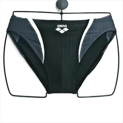 ●SE3H42☆arenaアリーナ競泳水着 Lサイズ さらぴた 白ライン 黒白グレー 再帰反射ロゴ メンズ 練習用水着 フィットネスジムプール■