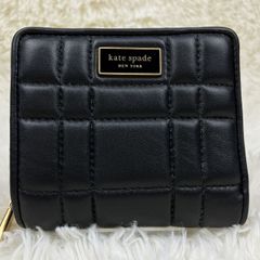 kate spade ケイト スペード ニューヨーク エブリン キルト 折り財布 黒 美品