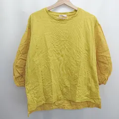 ◇ ⊂ CRAFT STANDARD BOUTIQUE 長袖 異素材切替袖ボリュームプルオーバー サイズフリー イエロー レディース E  【1506300031847】