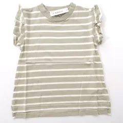 LOOK by BEAMS mini  フリルノースリーブシャツ　グリーンボーダー　100cm 110cm. 商品番号21