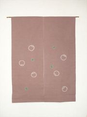のれん　綿　つぼつぼ　90×120cm　絞り　手染め　和風　浅蘇芳