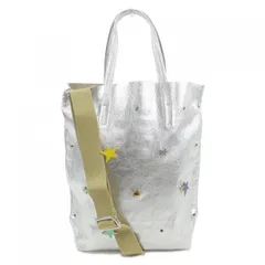 Bagolo バゴロ シルバー トートバッグ ピンバッジ メタリック 肩がけ Bagolo バゴロ シルバー トートバッグ ピンバッジ メタリック 肩