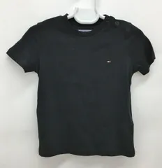 トミーヒルフィガー TOMMY HILFIGER Tシャツ 80 ロゴ刺繍 ブラック 未使用 2507WS063