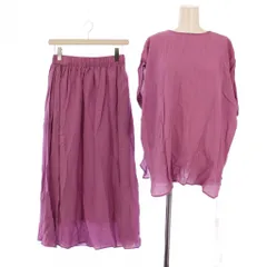 リエス Liesse セットアップ 上下 ブラウス シャツ 半袖 フレアスカート ロング パープル /BM