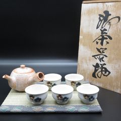 ★陶器 美濃焼 白山窯 ピンク志野 志野 急須 粉引き煎茶(5個) 緑茶 茶器