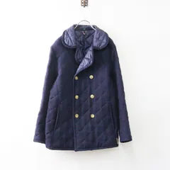 イギリス製 ラベンハム LAVENHAM ダブルボタン ウールキルティングジャケット 34 ネイビー┃ブルゾン アウター【2400014653373】