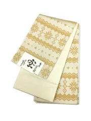 袋帯 純金箔弐拾四金 雪芝に花柄模様 金銀糸 KO-1425 袋帯 純金箔弐拾四金 雪芝に花柄模様 金銀糸 KO-1425