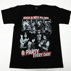 【送料無料】【新品】KISS キッス 半袖Tシャツ ロックバンド ヘビーメタル ヘビメタ 両面プリント 黒 メンズ Mサイズ ■管理番号LBT20-025（4）5/17