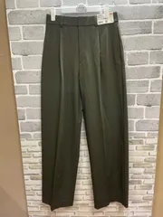 【G2-64】◇ UNIQLO Mサイズ タックワイドパンツ　オリーブ色
