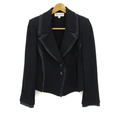 訳有 ST.JOHN ニット生地 テーラードジャケット 襟ベロア サイズ8 Textured Knit Collared Jacket – St. John Knits