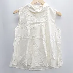 ◇ ⊂ UNIQLO ユニクロ コットン100% ノースリーブ ブラウス サイズM アイボリー系 レディース E  【1409100052060】