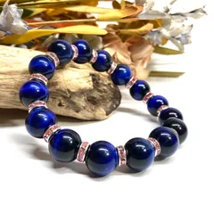 ブルータイガーアイ パワーストーン ブレスレット 12mm （ピンク）メンズ・レディース 男性・女性 数珠ブレス 開運  [a]