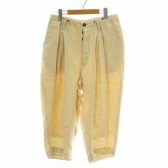 スズキ タカユキ suzuki takayuki ワイドパンツ スラックス 麻 リネン ウール混 ジップフライ 0 S アイボリー /XZ ■GY30のサムネイル