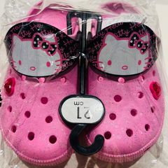 ハローキティ　サンダル　クロックス　女の子　キッズ　21cm　ピンク　キティちゃんサンダル