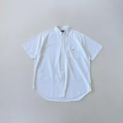 90s ラルフローレン　BLAKE  ボタンダウンシャツ　半袖　ホワイト　R760