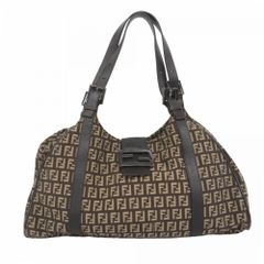 フェンディ(Fendi) フェンディ ショルダーバッグ ズッキーノ ナイロンキャンバス ブラウン レディース