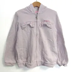 メゾピアノ パーカー トップス ジップアップ スウェット 裏起毛 キッズ 女の子用 130サイズ パープル Mezzo Piano 【中古】