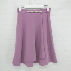◇ ◎ MISCH MASCH ミッシュマッシュ ベルト付 パール かわいい ミニ フレア スカート サイズ1 ピンク系 レディース E  【1305160001720】