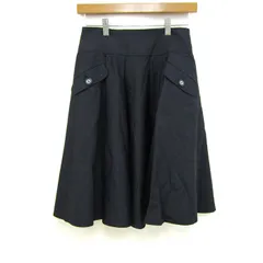 エムズグレイシー スカート ボトムス フレア 日本製 レディース 38サイズ ネイビー M'S GRACY 【中古】