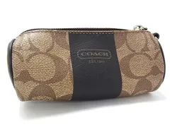 ■美品■ COACH コーチ シグネチャー PVC ポーチ マルチケース 小物入れ レディース ブラウン系 DH8635