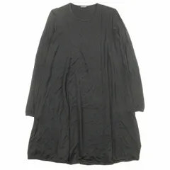 ジョルジオアルマーニ GIORGIO ARMANI レーヨン ナイロン ストレッチ ワンピース 長袖 ひざ丈 クルーネック ジャージー生地 プルオーバー カットソー 40/S 黒 ブラック レディースのサムネイル