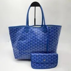 GOYARD ゴヤール サンルイPM トートバッグ ブルー ポーチ付き 管理番号：8766