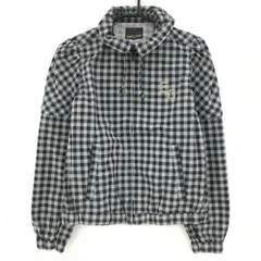 ★特価★【超美品】エドウィン 2WAYブルゾン グレージュ×黒 ギンガムチェック 袖着脱可  レディース L ゴルフウェア EDWIN GOLF