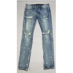 mnml ミニマル クラッシュ加工 スプラッシュダメージ デニムパンツ W31