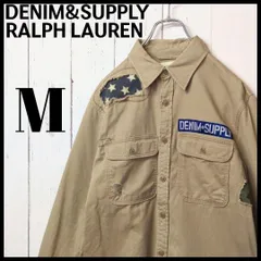 DENIM & SUPPLY ラルフローレン ダメージ加工 ミリタリーシャツ Ｓ