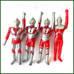 中古 ●バンダイ●ウルトラマンソフビ 4体まとめて ゾフィ セブン 新マン 帰ってきたウルトラマン 1983年～ 当時物 レトロ 特撮 中国製