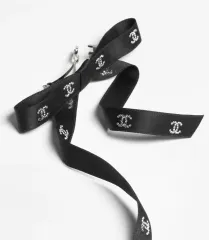 CHANEL リボンバレッタ 中古・古着通販】CHANEL (シャネル) リボンバレッタ ブラック