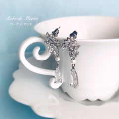 花嫁さまのブライダルピアス　煌めくジルコニアのブライダルピアス