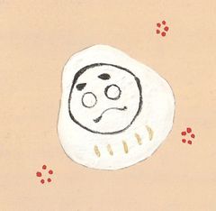 【日本画ポスター】　縁起達磨・白　額縁付き　ミニアートパネル　インテリア　アート