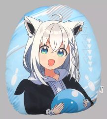 ホロライブ 】 ラウンドワン ダイカットクッション 白上フブキ