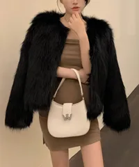 ファーコート コート ファージャケット ジャケット レディース ブラック 無地 もこもこ アウター ショート丈 秋 冬 上品 高級感 おしゃれ