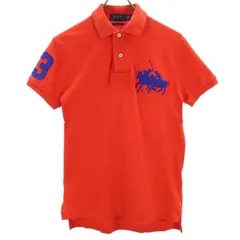 ポロラルフローレン 鹿の子 半袖 ポロシャツ XS オレンジ系 POLO RALPH LAUREN ワンポイント刺繍 メンズ 【中古】  【230805】