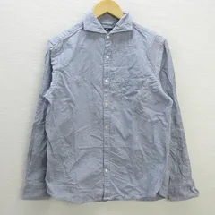 G■シップス/SHIPS 長袖シャツ/コットン【L】紺/men's/120【中古】■