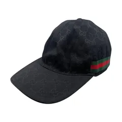 ☆E3963 グッチ 帽子 ベースボール キャップ 200035 XLサイズ オリジナルGGキャンバス ブラック GUCCI