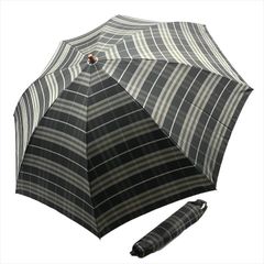 良品 BURBERRY バーバリー ノバチェック 折り畳み傘 雨傘 高級傘 アンブレラ 雨具 メンズ ブラック グレー a9331
