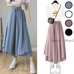 ガウチョパンツ スカーチョ プリーツ レディース 夏 涼しい スカート風 ロング丈 ウエストゴム 楽ちん 体型カバー シフォンパンツ フレア ゆったり 美脚効果 韓国風 フェミニンパンツ 大人可愛い ガウチョ ワイドパンツ 無地 着回し ワイドシルエット 軽量