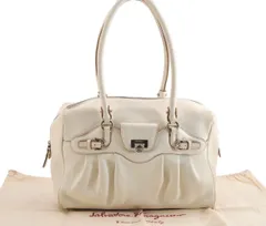 Salvatore Ferragamo フェラガモ ガンチーニ レザー ショルダーハンドバッグ ホワイト 4923M