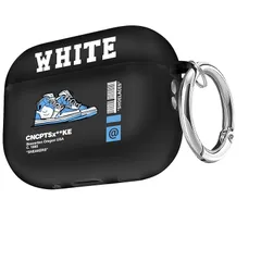 【新品】 AirPods Pro2 対応 ケース 2023/2022 AirPods Pro 第二世代 に適用 スニーカー TPU ケース 全面保護 エアーポッズ プロ2 カバー 軽量 小型 かわいい 靴 耐衝撃 防塵 紛失防止 カラビナ付き（white- 1