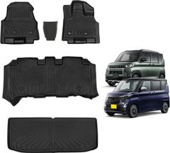新型 ルークス 40系 専用 フロアマット+ラゲッジマット 専用設計 ROOX B44A B45A B47A B48A 3D立体マット 防水 カーマット TPE材質 保護マット 耐汚れ 滑り防止 アクセサリー カスタム パーツ 5ｐセット (ルークス 40系)