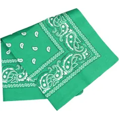 バンダナ 大判【グリーン】 緑 ペイズリー 柄 三角巾 約54×54cm ハンカチ BND-003