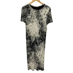 ザラ ZARA Over Painted Rib Knit Dress オーバー ペンキ加工 リブニット S/S ワンピース レディース import：M 