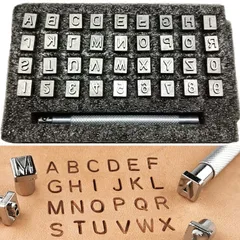 【人気商品】アルファベット/英字 A~Z 革細工用打ち具(6.5mm) 0~9 型押し刻印 名入れ 数字/番号 手作りツール 手工芸用 刻印セット36個 DIY レザークラフト Kimlontonレザークラフト キット