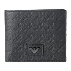 EMPORIOARMANI YEM176 二つ折り財布 黒 牛革 箱付 新品 - メルカリ