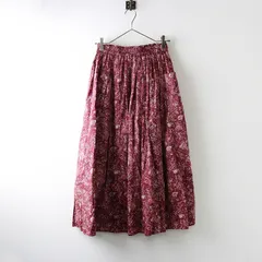 ツハルバイサマンサモスモス　LIBERTY Kevin柄スカート　赤紫　ロング ツハルバイサマンサモスモス LIBERTY Kevin柄スカート 赤紫