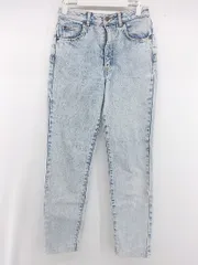 ◇ EDWIN エドウィン ケミカルウォッシュ スキニー ジーンズ デニム パンツ サイズW 68 H 91 ライトブルー レディース P  【1307150012624】